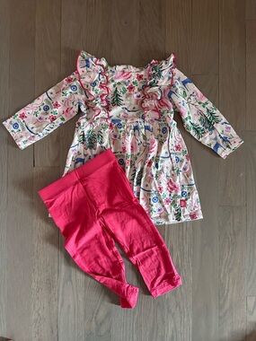Magnetic Me Pink Ruffle Dress and Legging Set - Winter Holiday